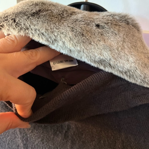 Women's Brown Jacket with removable Faux Fur Collar - Picture 7 of 7